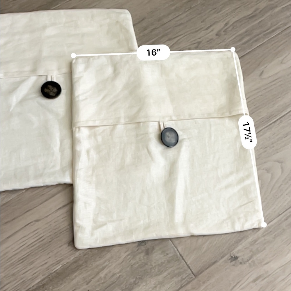 Pottery Barn Brown Button Linen Pillow Cases - Picture 6 of 6